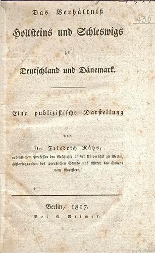 1817 friedrich rühs schleswig - 1817,
