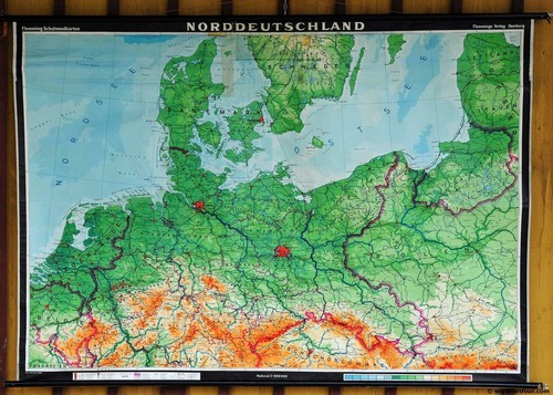 Schulwandkarte norddeutschland - schulwandkarte,