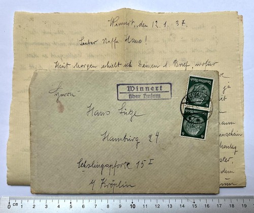 Brief 1937 landpoststempel - brief,