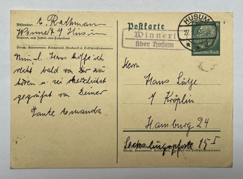 Postkarte ganzsache 1937 - postkarte,